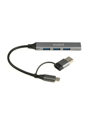 EW1154 hub de interfaz USB 3.2 Gen 1 (3.1 Gen 1) Type-A + Type-C Gris