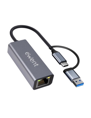 EW9819 hub de interfaz USB 3.2 Gen 1 (3.1 Gen 1) Type-A + Type-C 1000 Mbit/s Gris