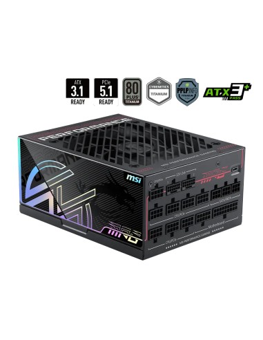 MPG Ai1300TS PCIE5 unidad de fuente de alimentación 1300 W 24-pin ATX ATX Negro