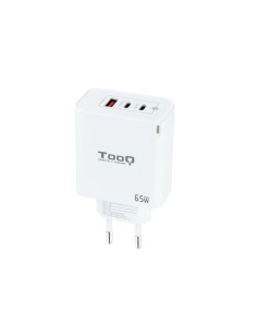 Cargador de Pared GaN 2USB-C/PD + USB-A/QC 65W, Blanco