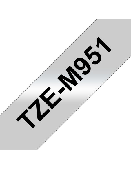 TZE-M951 cinta para impresora de etiquetas Negro sobre plata