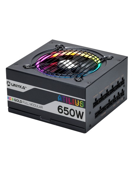 ATX Atilus RGB Black 650W unidad de fuente de alimentación 20+4 pin ATX Negro