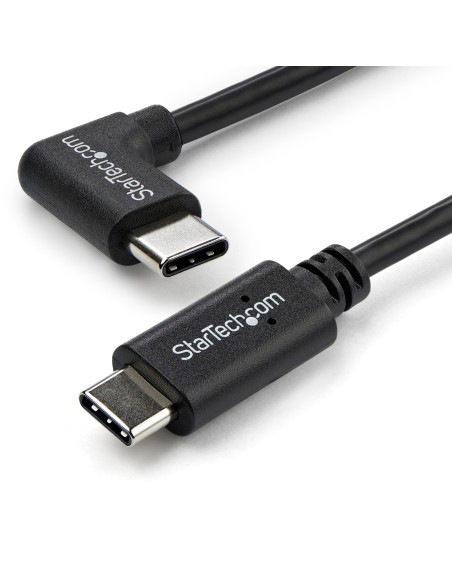 Cable de 1m USB-C a USB-C Acodado a la Derecha - Cable USB Tipo C en Ángulo a la Derecha - Cable USBC en Ángulo