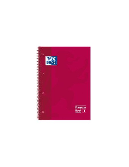 Paq 5 cuaderno espiral europeanbook1 rojo a4 80h 90g cuadricula 5x5mm microperforado Paq 5 cuaderno espiral europeanbook1 rojo a4 80h 90g cuadricula 5x5mm microperforado