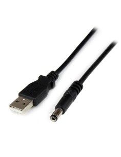 Cable Adaptador 1m USB A Macho a Conector Coaxial Barrel Alimentación Corriente Tipo N 5,5mm 5V DC
