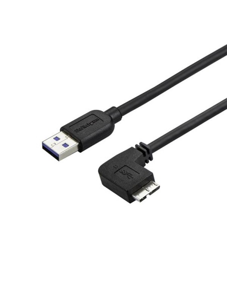 Cable delgado de 1m Micro USB 3.0 acodado a la derecha a USB A