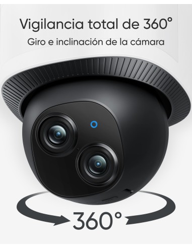 Security Floodlight Camera E340 con cable, giro de 360° e inclinación, grabación ininterrumpida, Wi-Fi de doble banda, 2000 lúm