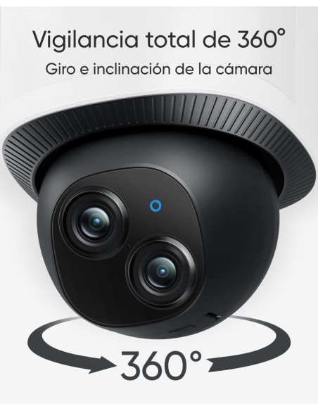 Security Floodlight Camera E340 con cable, giro de 360° e inclinación, grabación ininterrumpida, Wi-Fi de doble banda, 2000 lúm