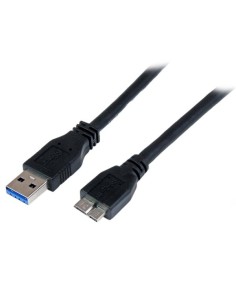 Cable Certificado 1m USB 3.0 Super Speed SS Micro USB B Macho a USB A Macho Adaptador - Negro