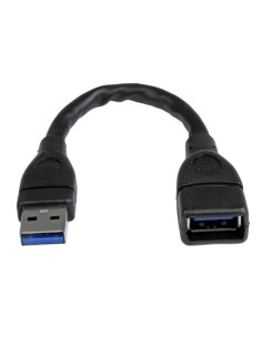 Cable de 15cm Extensor USB 3.0 - Alargador USB 3.0 SuperSpeed Negro