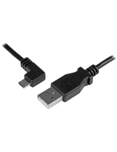 Cable de 0,5m Micro USB Acodado a la Izquierda para Carga y Sincronización de Smartphones o Tablets