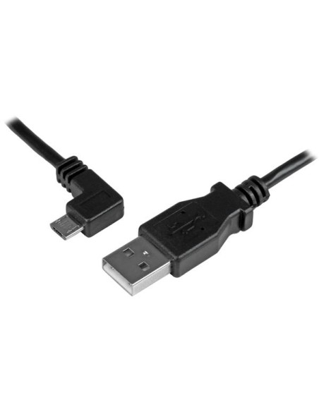 Cable de 0,5m Micro USB Acodado a la Izquierda para Carga y Sincronización de Smartphones o Tablets