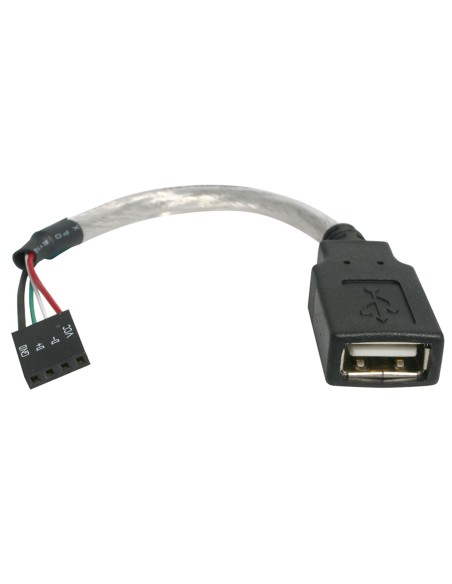 Cable de 15cm Adaptador Extensor USB 2.0 a IDC 4 pines - Conector a Placa Base - Hembra a Hembra