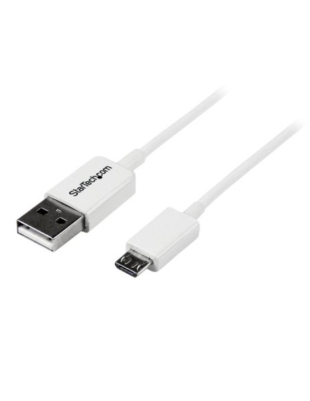 Cable Adaptador 2m USB A Macho a Micro USB B Macho para Teléfono Móvil Smartphone - Blanco