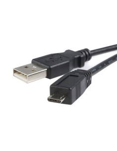 Cable Adaptador de 2m USB A Macho a Micro USB B Macho para Teléfono Móvil Carga y Datos - Negro