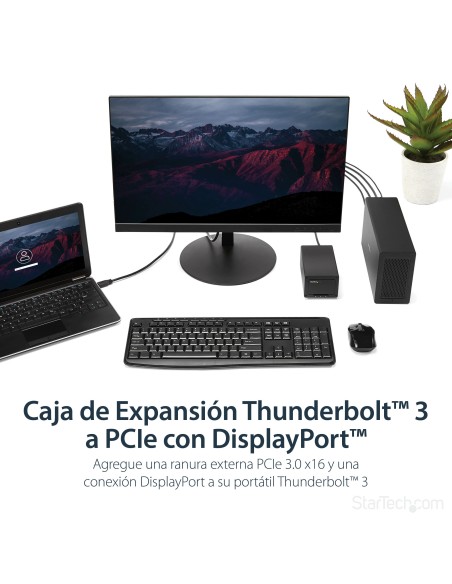 Caja Chasis de Expansión Thunderbolt 3 a PCI Express con DisplayPort - PCI-E x16 - PCIe de 16 Hilos