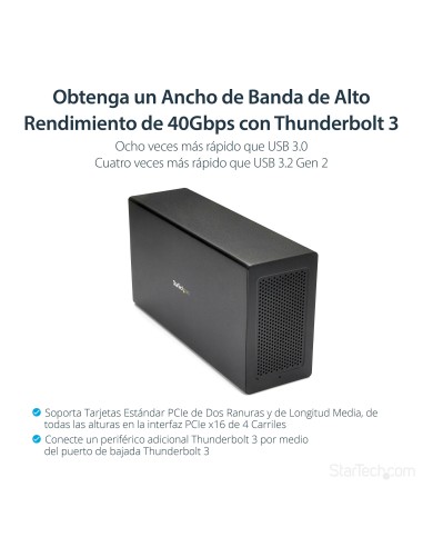 Caja Chasis de Expansión Thunderbolt 3 a PCI Express con DisplayPort - PCI-E x16 - PCIe de 16 Hilos