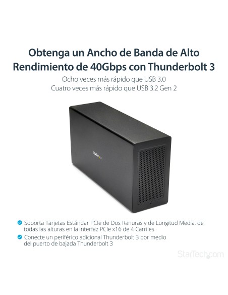 Caja Chasis de Expansión Thunderbolt 3 a PCI Express con DisplayPort - PCI-E x16 - PCIe de 16 Hilos
