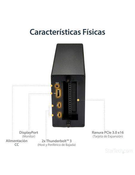 Caja Chasis de Expansión Thunderbolt 3 a PCI Express con DisplayPort - PCI-E x16 - PCIe de 16 Hilos
