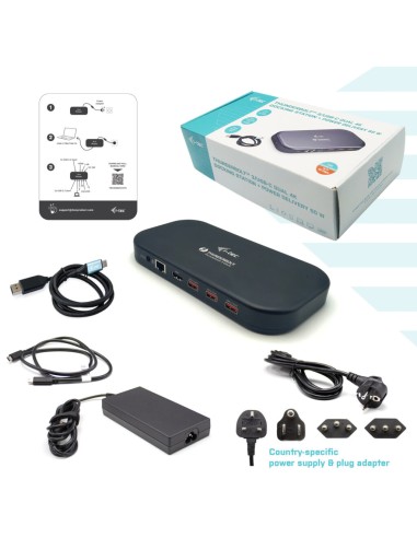 Thunderbolt 3/USB-C Dual 4K Docking Station + USB-C to DisplayPort Cable (1,5 m) + Power Delivery 60W