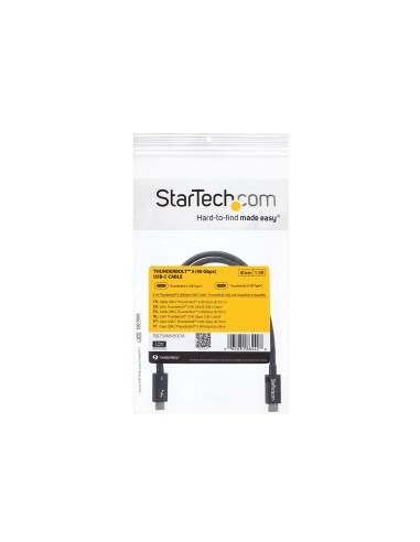Cable Thunderbolt 3 Pasivo de 50cm - 40Gbps - PD 100W - Vídeo 4K/5K - Cable Thunderbolt - Certificado Thunderbolt - Compatible 