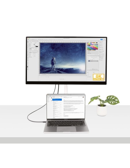 Cable de 1m Thunderbolt 4 - 40Gbps - PD 100W - Vídeo 4K/8K - Cable Thunderbolt 4 con Certificación Intel - Compatible con USB4/