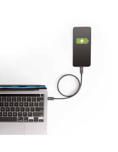 Cable de 0,5m Thunderbolt 4 - 40Gbps - PD 100W - Vídeo 4K/8K - Cable Thunderbolt 4 con Certificación Intel - Compatible con USB