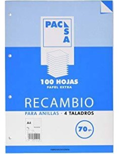 REC. 100H A4 4X4 C/MARG. PACSA MRG 70G 21231