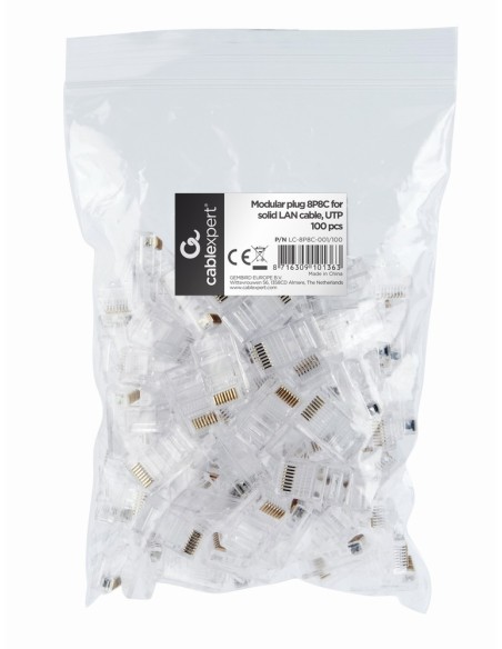 LC-8P8C-001/100 conector 8P8C (RJ-45) Transparente