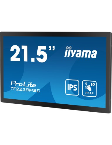 TF2238MSC-B1 pantalla de señalización Pizarra de caballete digital 55,9 cm (22") LED 600 cd / m² Full HD Negro Pantalla táctil