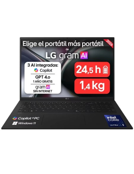 LG Gram 17" U9-228V 32GB LPDDR5X 1TB SSD Windows 11 Home Cargador NO incluído