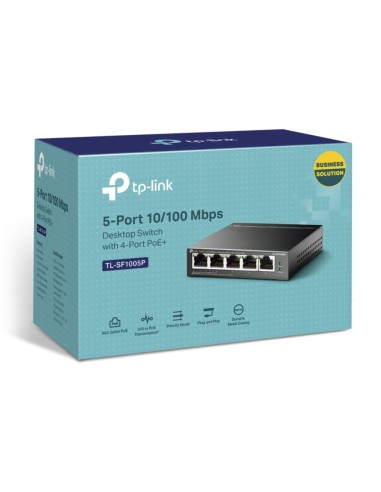TL-SF1005P No administrado Fast Ethernet (10/100) Energía sobre Ethernet (PoE) Negro