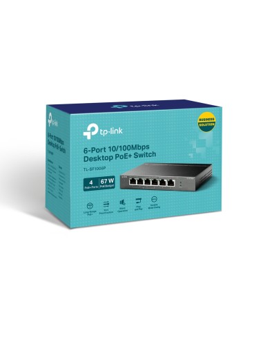 TL-SF1006P switch No administrado Fast Ethernet (10/100) Energía sobre Ethernet (PoE) Negro