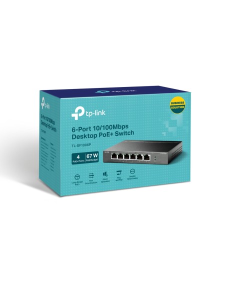 TL-SF1006P switch No administrado Fast Ethernet (10/100) Energía sobre Ethernet (PoE) Negro