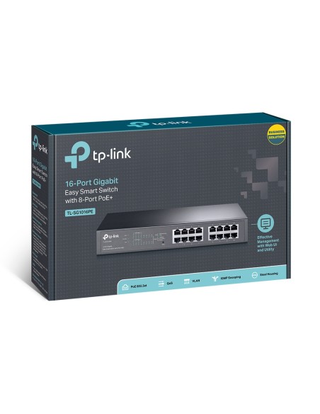 TL-SG1016PE Gestionado L2 Gigabit Ethernet (10/100/1000) Energía sobre Ethernet (PoE) 1U Negro