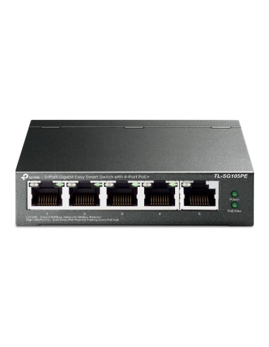 TL-SG105PE switch Gestionado L2 Gigabit Ethernet (10/100/1000) Energía sobre Ethernet (PoE) Negro
