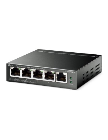 TL-SG105PE switch Gestionado L2 Gigabit Ethernet (10/100/1000) Energía sobre Ethernet (PoE) Negro
