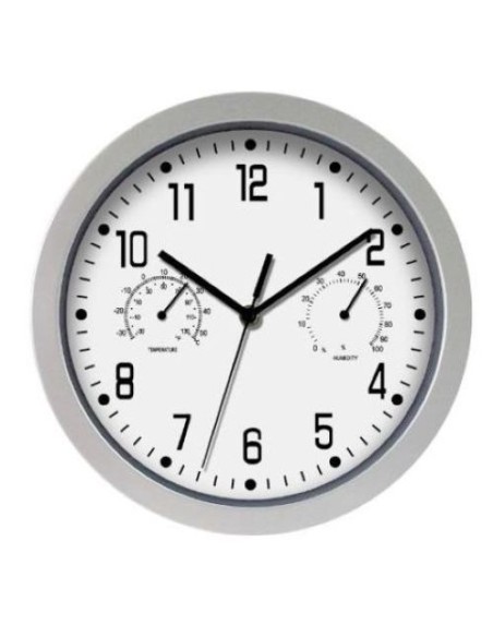 RELOJ OFICINA PLATA 30CM