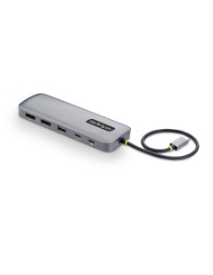 Adaptador Multipuertos USB-C a DP de Dos Pantallas - Mini Dock Tipo C 10 en 1 DisplayPort - PD de Carga de 100W - 2x 4K 60Hz - H