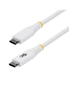 Cable de Carga USB-C Reforzado 2m - Cable Tipo C - PD 240W EPR 5A - USB 2.0 para Portátil - Duradero y Ultraflexible - Blanco - 