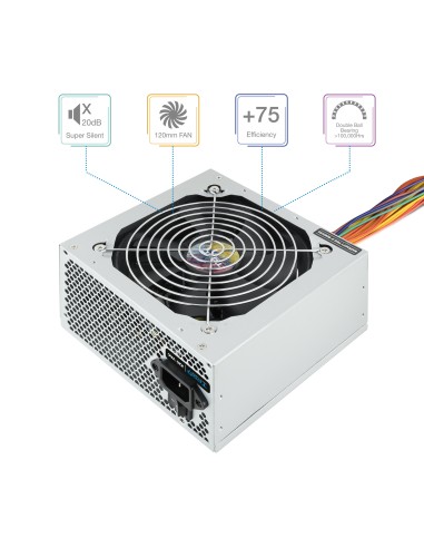 TQAPOLO-500SP unidad de fuente de alimentación 500 W 20+4 pin ATX ATX Plata