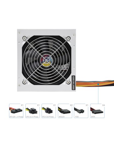 TQAPOLO-500SP unidad de fuente de alimentación 500 W 20+4 pin ATX ATX Plata