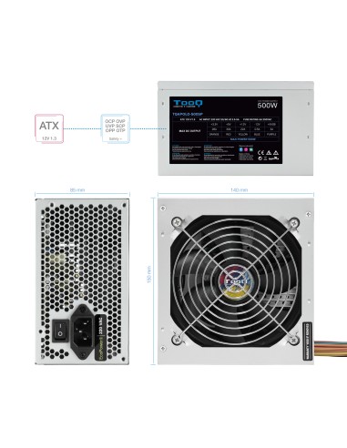 TQAPOLO-500SP unidad de fuente de alimentación 500 W 20+4 pin ATX ATX Plata