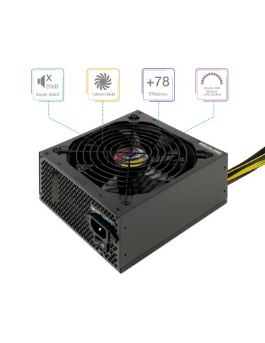 TQAPOLO-600SP unidad de fuente de alimentación 600 W 20+4 pin ATX ATX Negro