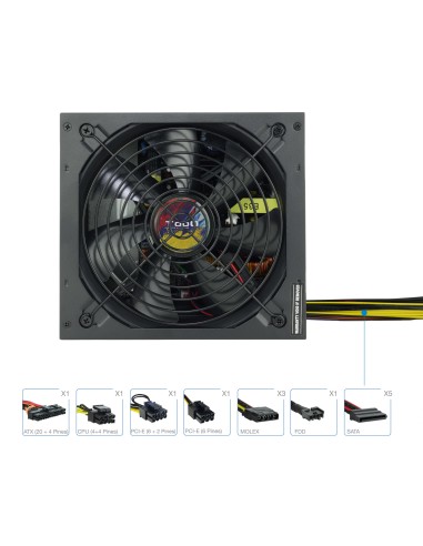 TQAPOLO-650SP unidad de fuente de alimentación 650 W 20+4 pin ATX ATX Negro
