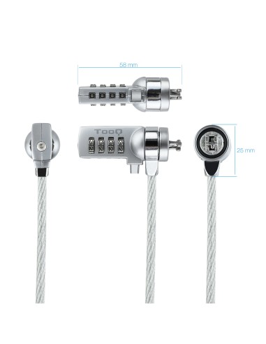 TQCLKC0015 cable antirrobo Plata 1,5 m