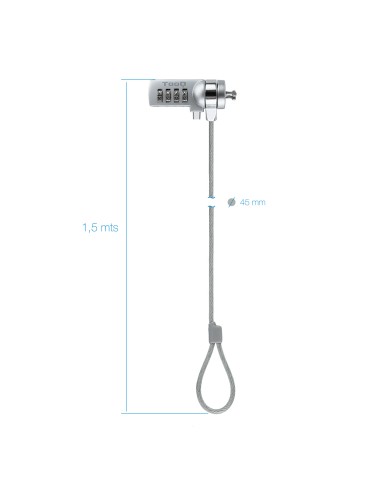 TQCLKC0015 cable antirrobo Plata 1,5 m