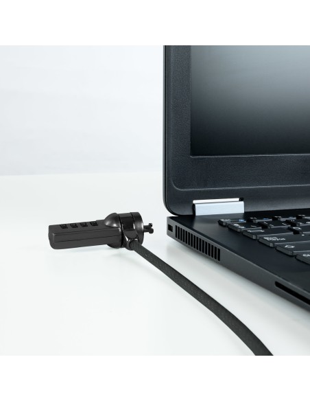 Cable de Seguridad con Combinación para Portátiles 1.5 metros, Color Gris Oscuro