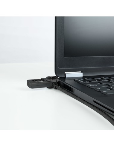 Cable de Seguridad con Combinación para Portátiles 1.5 metros, Color Gris Oscuro