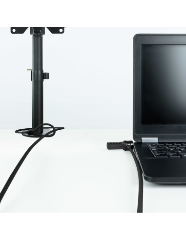 Cable de Seguridad con Combinación para Portátiles 1.5 metros, Color Gris Oscuro